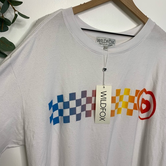 Wildfox racer check white road trip sweater NWT - Picture 3 of 8